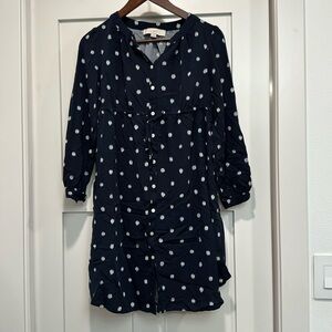 Loft Maternity Ikat Dot Tie Waist Shirtdress